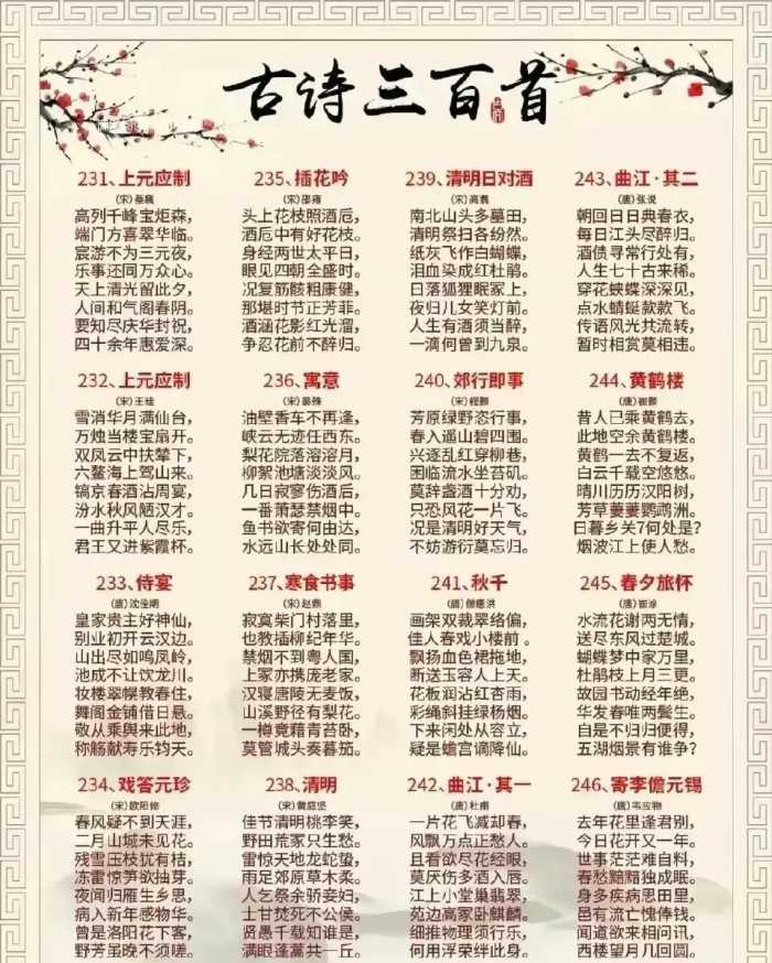 古诗300首，给孩子保存一下 ​​​